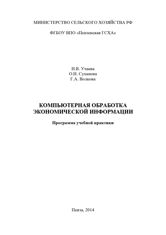 читать Компьютерная обработка экономической информации