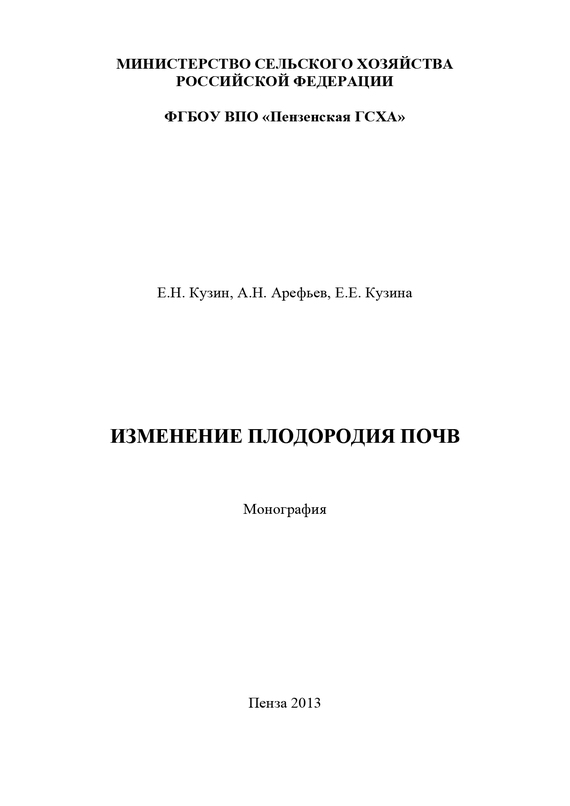 читать Изменение плодородия почв