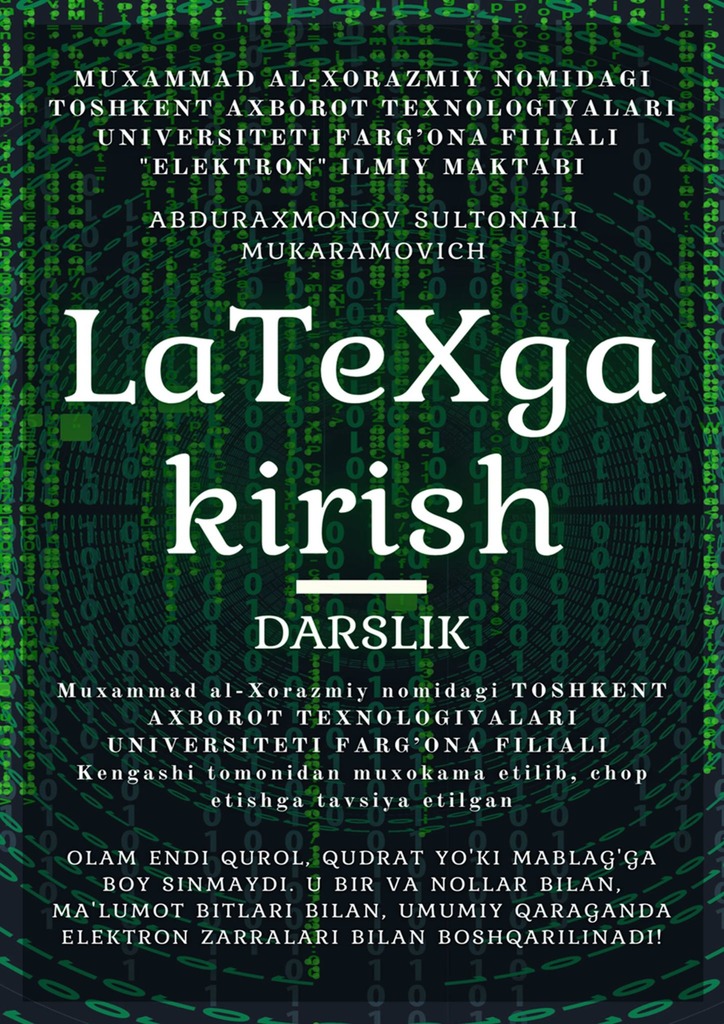 читать LaTeX ga kirish. Darslik