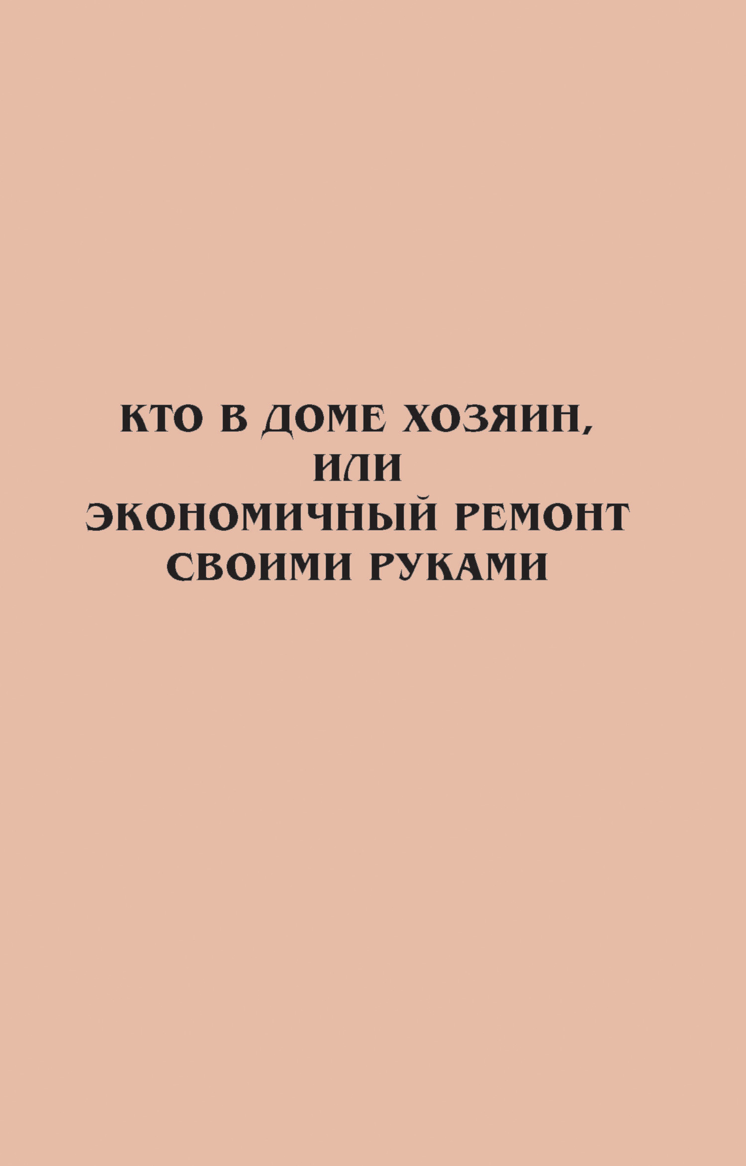 читать Кто в доме хозяин, или Экономичный ремонт своими руками