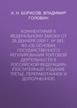 читать Комментарий к Федеральному закону от 28 декабря 2009 г.  381-ФЗ «Об основах государственного регулирования торговой деятельности в Российской Федерации» (постатейный; издание третье, переработанное и дополненное)